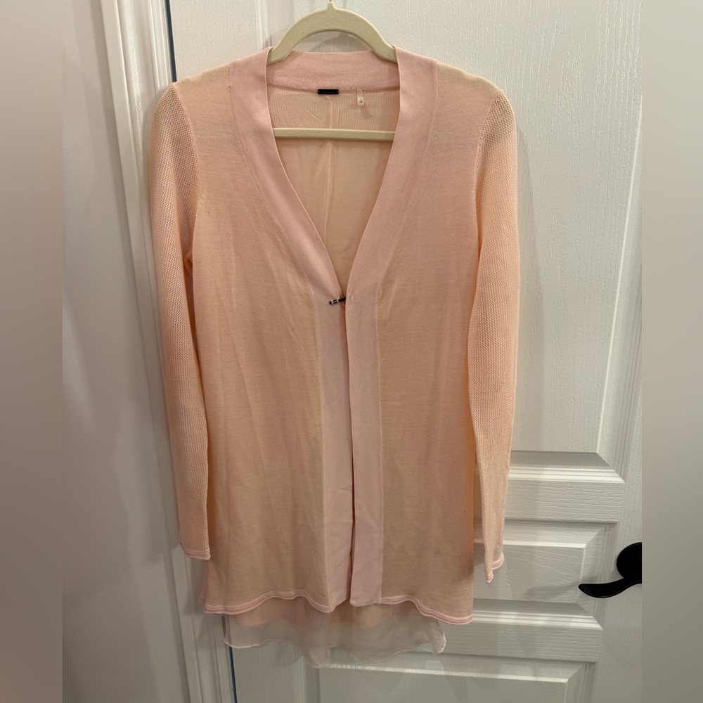 Elie Tahari Light Pink Open Front Cardigan